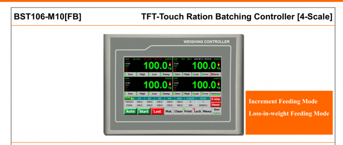 Ration Batch Controller Unit Fall Value Auto Correction For 4 Scale / 4 Material
