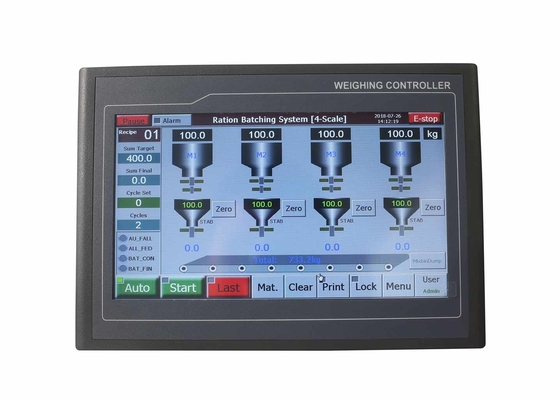 Industrial Weighing Indicator Controller , TFT - Touch Ration Batch Weighing System Controller