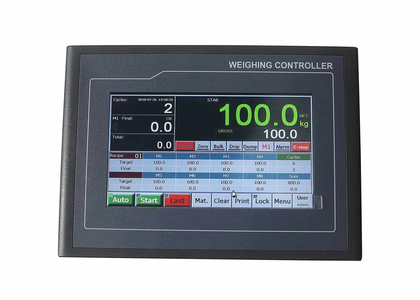 Single Scale TFT Touch Batch Weighing Controller With USB Communication