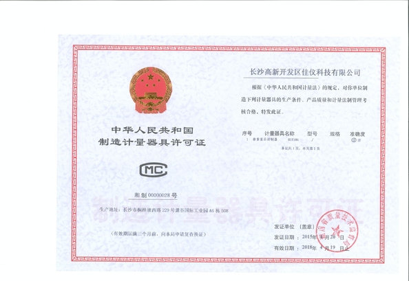 China CHANGSHA SUPMETER TECHNOLOGICAL CO.,LID certification